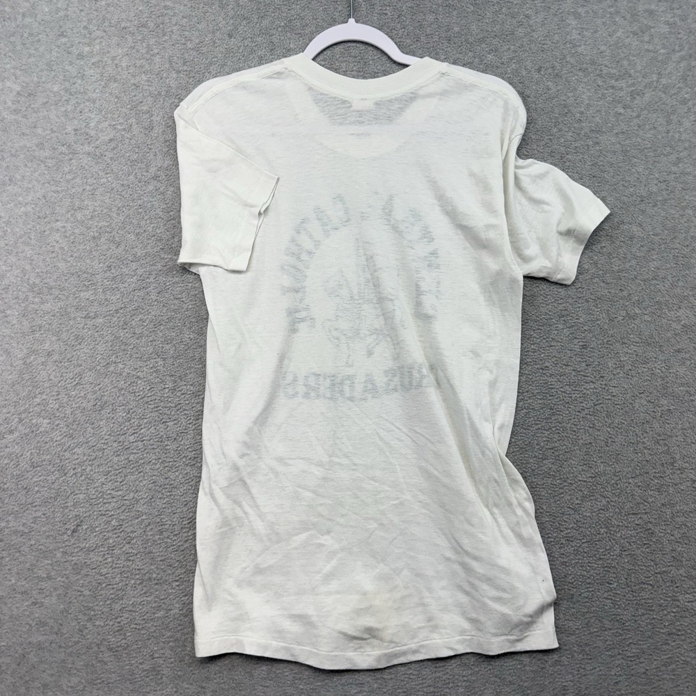 Vintage 70s Maverick Central Catholic Crusaders High School T-Shirt Graphic M